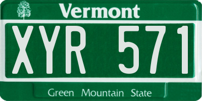 VT license plate XYR571