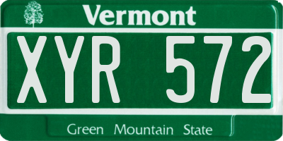 VT license plate XYR572