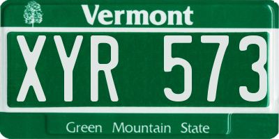 VT license plate XYR573