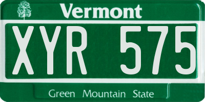 VT license plate XYR575