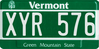 VT license plate XYR576