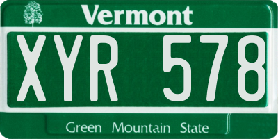 VT license plate XYR578