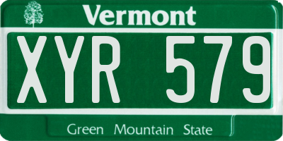 VT license plate XYR579