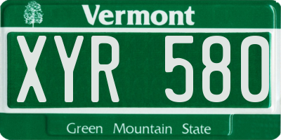 VT license plate XYR580