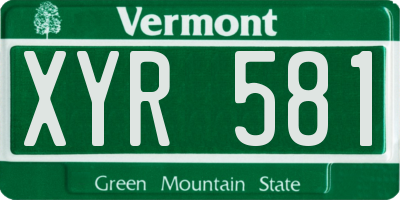 VT license plate XYR581