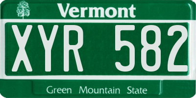 VT license plate XYR582