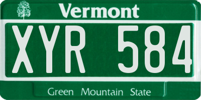 VT license plate XYR584