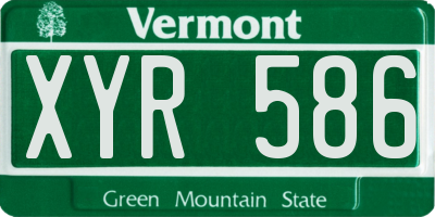 VT license plate XYR586