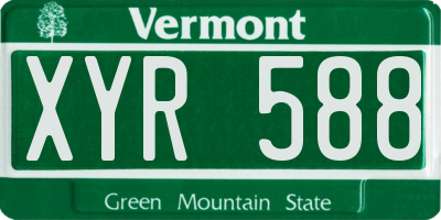 VT license plate XYR588
