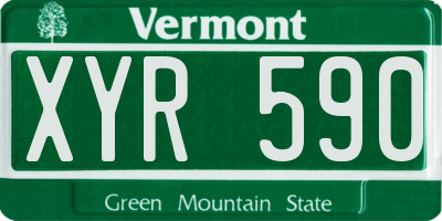 VT license plate XYR590