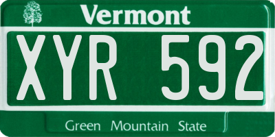 VT license plate XYR592