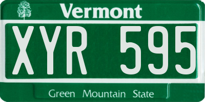 VT license plate XYR595