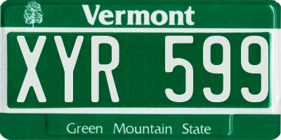 VT license plate XYR599