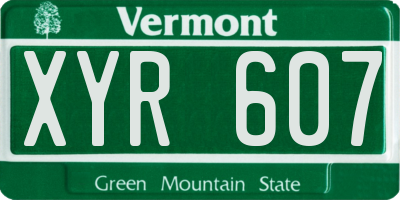 VT license plate XYR607