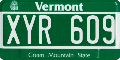 VT license plate XYR609