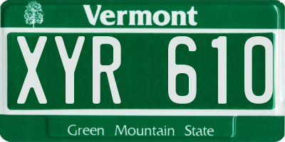 VT license plate XYR610