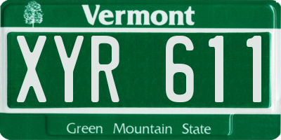 VT license plate XYR611