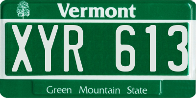VT license plate XYR613