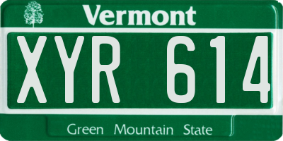 VT license plate XYR614