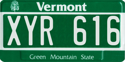 VT license plate XYR616
