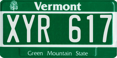 VT license plate XYR617