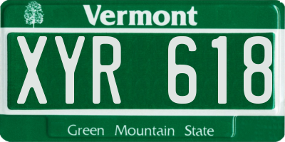 VT license plate XYR618