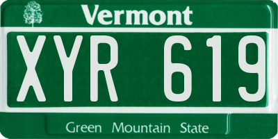 VT license plate XYR619