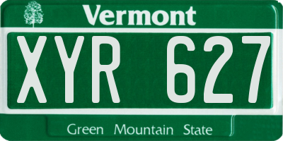 VT license plate XYR627