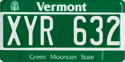 VT license plate XYR632