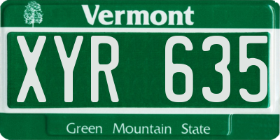 VT license plate XYR635