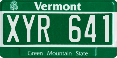 VT license plate XYR641