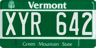 VT license plate XYR642