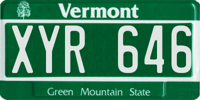 VT license plate XYR646