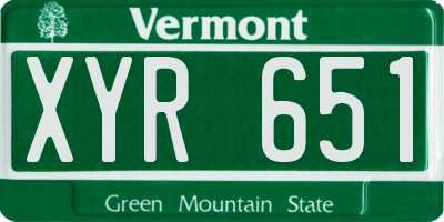 VT license plate XYR651