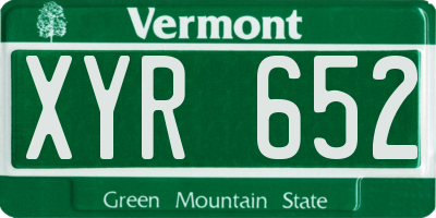 VT license plate XYR652