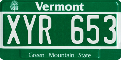 VT license plate XYR653