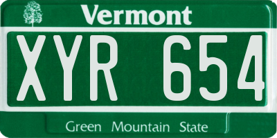 VT license plate XYR654