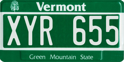 VT license plate XYR655