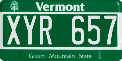 VT license plate XYR657