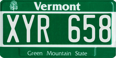 VT license plate XYR658