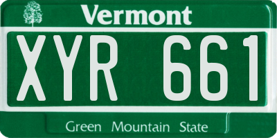 VT license plate XYR661