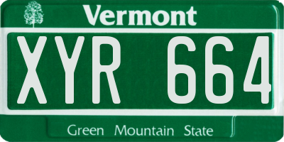 VT license plate XYR664