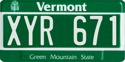 VT license plate XYR671