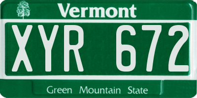VT license plate XYR672