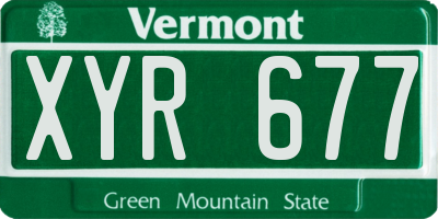 VT license plate XYR677