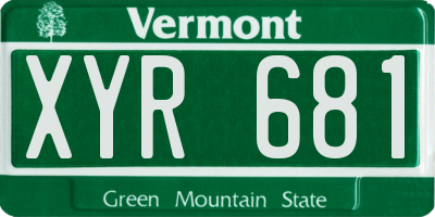 VT license plate XYR681