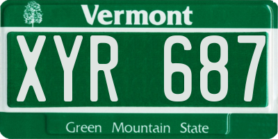 VT license plate XYR687
