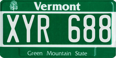 VT license plate XYR688