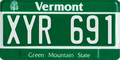 VT license plate XYR691