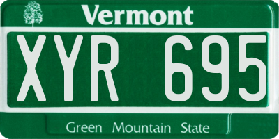 VT license plate XYR695